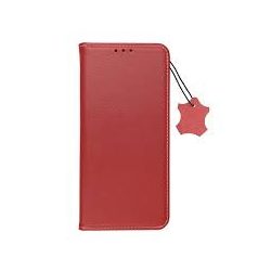 Leather Case Samsung Galaxy A12 oldalra nyíló tok, piros