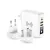 Forcell 4in1 Travel Set multifunkciós hordozható külső akkumlátor és vezeték nélküli töltő USB/USB-C, 8000mAh, fehér