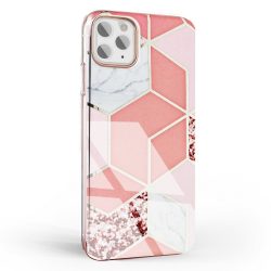   Forcell Marble Cosmo 02 iPhone 12 Mini márvány mintás, hátlap, tok, rózsaszín