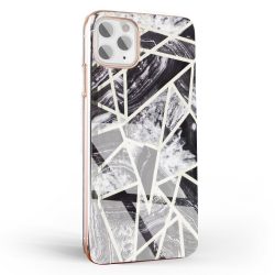   Forcell Marble Cosmo 07 iPhone 12 Mini márvány mintás, hátlap, tok, fekete