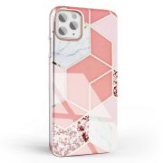   Marble Cosmo iPhone 12 Pro Max márvány mintás, hátlap, tok, rózsaszín