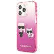 Karl Lagerfeld KLHCP13LTGKCP Gradient Ikonik Karl & Choupette iPhone 13/13 Pro 6.1" hátlap, tok, rózsaszín