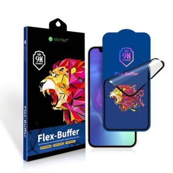   Bestsuit Flex-Buffer Hybrid Glass 5D üveg antibakteriális Biomaster bevonattal Apple iPhone 13 Pro Max/14 Plus, fekete