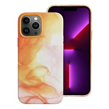   LEATHER MAG COVER case MagSafe tok iPhone 13 Pro Max, narancssárga