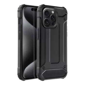   Hybrid Armor Tough Rugged ütésálló tok iPhone 15 Pro, fekete