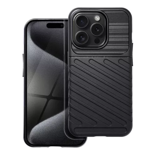 Thunder Case ütésálló tok iPhone 15 Pro, fekete