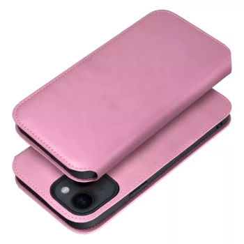   DUAL POCKET Book oldalra nyíló tok iPhone 15 Plus, rózsaszín