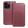 Smart Magnetic Iphone 15 Plus oldalra nyíló tok, bordó