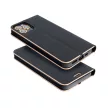 LUNA Book Gold oldalra nyíló tok iPhone 15, fekete