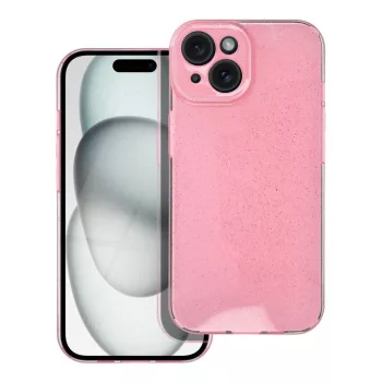   Blink Clear Case IPHONE 15 2mm csillámos szilikon hátlap, tok, rózsaszín
