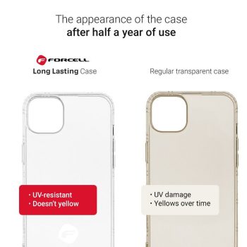   FORCELL F-PROTECT Long Lasting thin case tok iPhone 15 Pro Max, átlátszó
