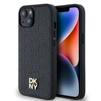   DKNY case for IPHONE 14 Magsafe hátlap, tok DKHMP14SPSHRPSK Repeat Pattern W/Stack Logo, fekete