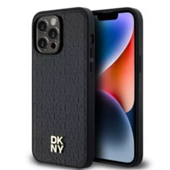   DKNY case for IPHONE 14 Pro Magsafe hátlap, tok DKHMP14LPSHRPSK Repeat Pattern W/Stack Logo, fekete