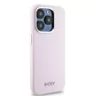 DKNY case for IPHONE 14 Pro Magsafe hátlap, tok DKHMP14LSMCHLP W/Horizontal Metal Logo, rózsaszín