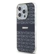 DKNY case for IPHONE 13 Pro Max Magsafe hátlap, tok DKHMP13XHRHSEK Repeat Texture Pattern W/ Stripe, fekete