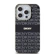 DKNY case for IPHONE 13 Pro Max Magsafe hátlap, tok DKHMP13XHRHSEK Repeat Texture Pattern W/ Stripe, fekete