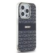 DKNY case for IPHONE 13 Pro Max Magsafe hátlap, tok DKHMP13XHRHSEK Repeat Texture Pattern W/ Stripe, fekete