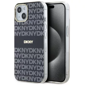   DKNY case for IPHONE 14 Magsafe hátlap, tok DKHMP14SHRHSEK Repeat Texture Pattern W/ Stripe, fekete