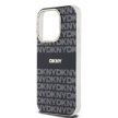 DKNY case for IPHONE 14 Pro Magsafe hátlap, tok DKHMP14LHRHSEK Repeat Texture Pattern W/ Stripe, fekete