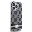 DKNY case for IPHONE 13 Pro Magsafe hátlap, tok DKHMP13LHCPTSK Checkered Pattern W/Printed Stripes, fekete