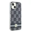 DKNY case for IPHONE 14 Magsafe hátlap, tok DKHMP14SHCPTSK Checkered Pattern W/Printed Stripes, fekete