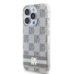 DKNY case for IPHONE 13 Pro Max Magsafe hátlap, tok DKHMP13XHCPTSE Checkered Pattern W/Printed Stripes, bézs