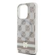 DKNY case for IPHONE 13 Pro Max Magsafe hátlap, tok DKHMP13XHCPTSE Checkered Pattern W/Printed Stripes, bézs