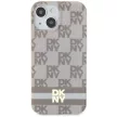DKNY case for IPHONE 14 Magsafe hátlap, tok DKHMP14SHCPTSE Checkered Pattern W/Printed Stripes, bézs