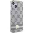 DKNY case for IPHONE 14 Magsafe hátlap, tok DKHMP14SHCPTSE Checkered Pattern W/Printed Stripes, bézs