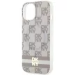 DKNY case for IPHONE 14 Magsafe hátlap, tok DKHMP14SHCPTSE Checkered Pattern W/Printed Stripes, bézs