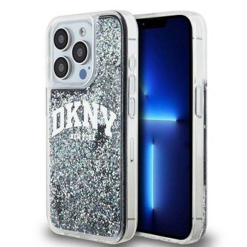   DKNY DKHCP13LLBNAEK iPhone 13/13 Pro 6.1", hátlap, tok, fekete folyékony csillogó nagy Logo