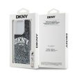 DKNY DKHCP13LLBNAEK iPhone 13/13 Pro 6.1", hátlap, tok, fekete folyékony csillogó nagy Logo
