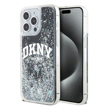   DKNY case for IPHONE 13 Pro Max hátlap, tok DKHCP13XLBNAEK Liquid Glitters W/Arch Logo, fekete