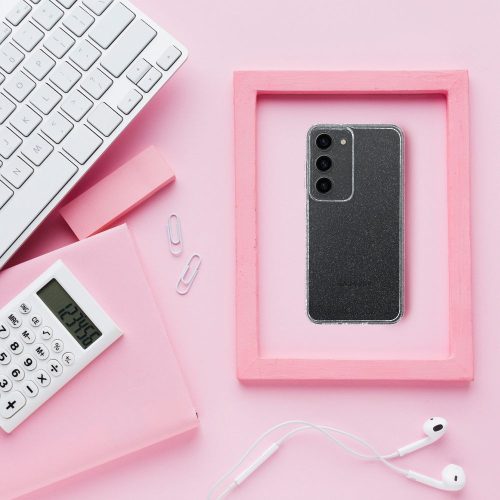 Blink Clear Case SAMSUNG A55 5G 2mm csillámos szilikon hátlap, tok, átlátszó