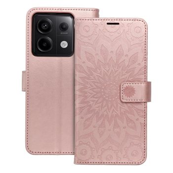   MEZZO Book case, oldalra nyíló tok XIAOMI Redmi Note 13 Pro 5G mandala, rozéarany