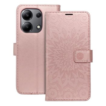   MEZZO Book case, oldalra nyíló tok XIAOMI Redmi Note 13 4G mandala, rozéarany