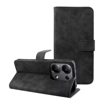   TENDER Book Case oldalra nyíló tok XIAOMI Redmi Note 13 Pro 4G/POCO M6 Pro 4G, fekete