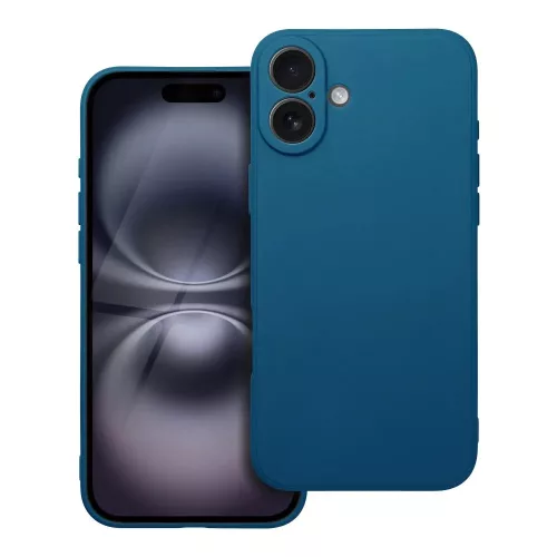 iPhone 16 Plus Matt TPU szilikon hátlap, tok, sötékék