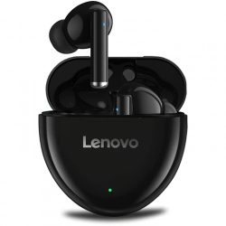   Lenovo HT06 Bluetooth headset akkumulátoros töltő tokkal, fekete