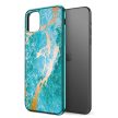 Zizo Refine Slim Clear Case iPhone 11 Pro Max ütésálló hátlap, tok, márvány mintás, kék