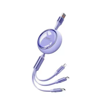   REMAX Linon Series RC-C029 66 W 3in1 USB-C/Micro USB/Lightning, kábel, lila