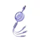 REMAX Linon Series RC-C029 66 W 3in1 USB-C/Micro USB/Lightning, kábel, lila