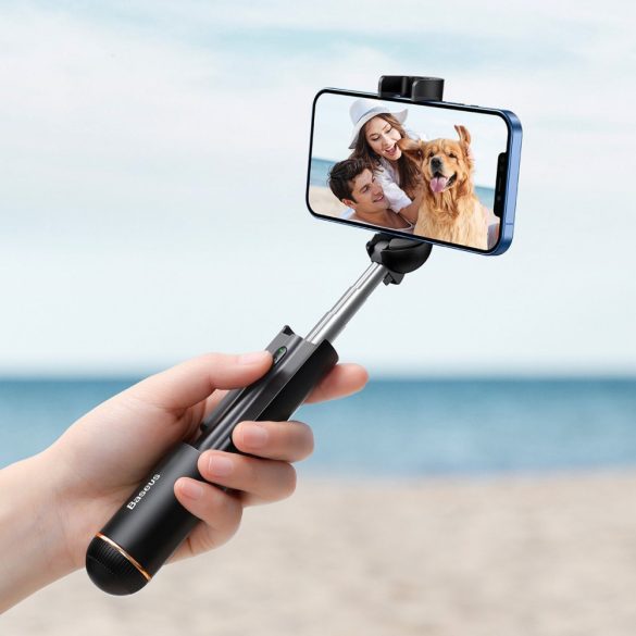 Baseus Ultra Mini Bluetooth selfie stick, szelfi bot, 67,5cm, távirányítóval, fekete