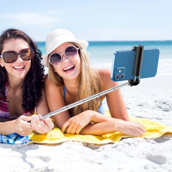 Baseus Ultra Mini Bluetooth selfie stick, szelfi bot, 67,5cm, távirányítóval, fekete
