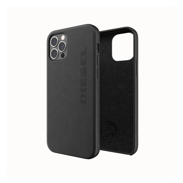 Diesel Moulded Case Premium Leather Wrap iPhone 12 Pro Max bőr hátlap, tok, fekete