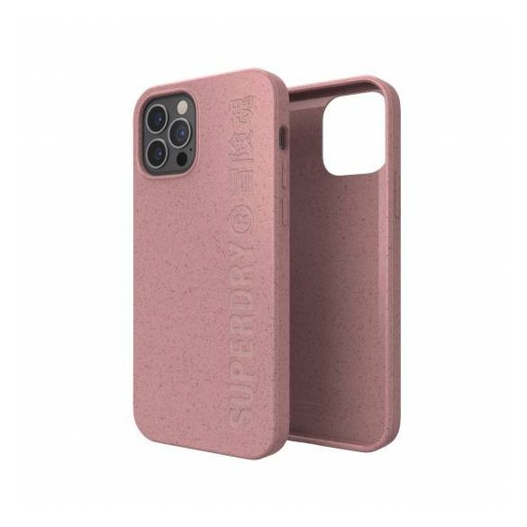 Superdry Snap Case Compostable Materials iPhone 12/12 Pro hátlap, tok, rózsaszín