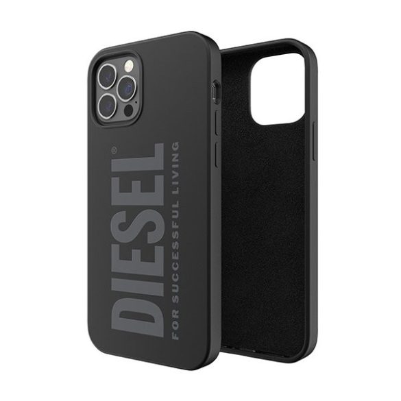 Diesel Silicone Case iPhone 12 Pro Max hátlap, tok, fekete