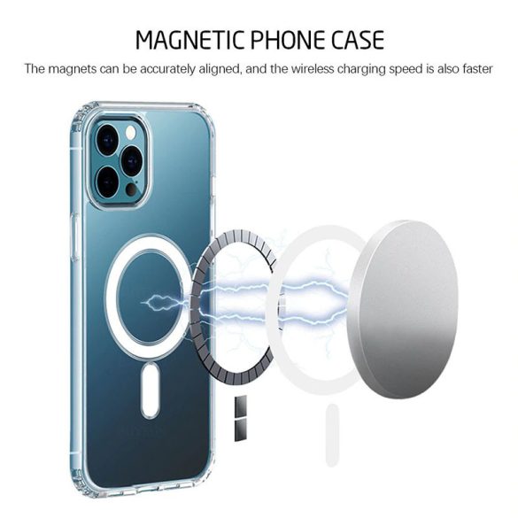 Magsilicone Magsafe iPhone 12/12 Pro hátlap, tok, átlátszó