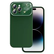   Soft Silicone Lens Case for iPhone 15 Plus hátlap, tok, zöld