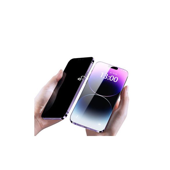 Samsung Galaxy A23 4G/5G Privacy Glass betekintés védett 5D Full Glue teljes kijelzős edzett üvegfólia (tempered glass) 9H keménységű, fekete